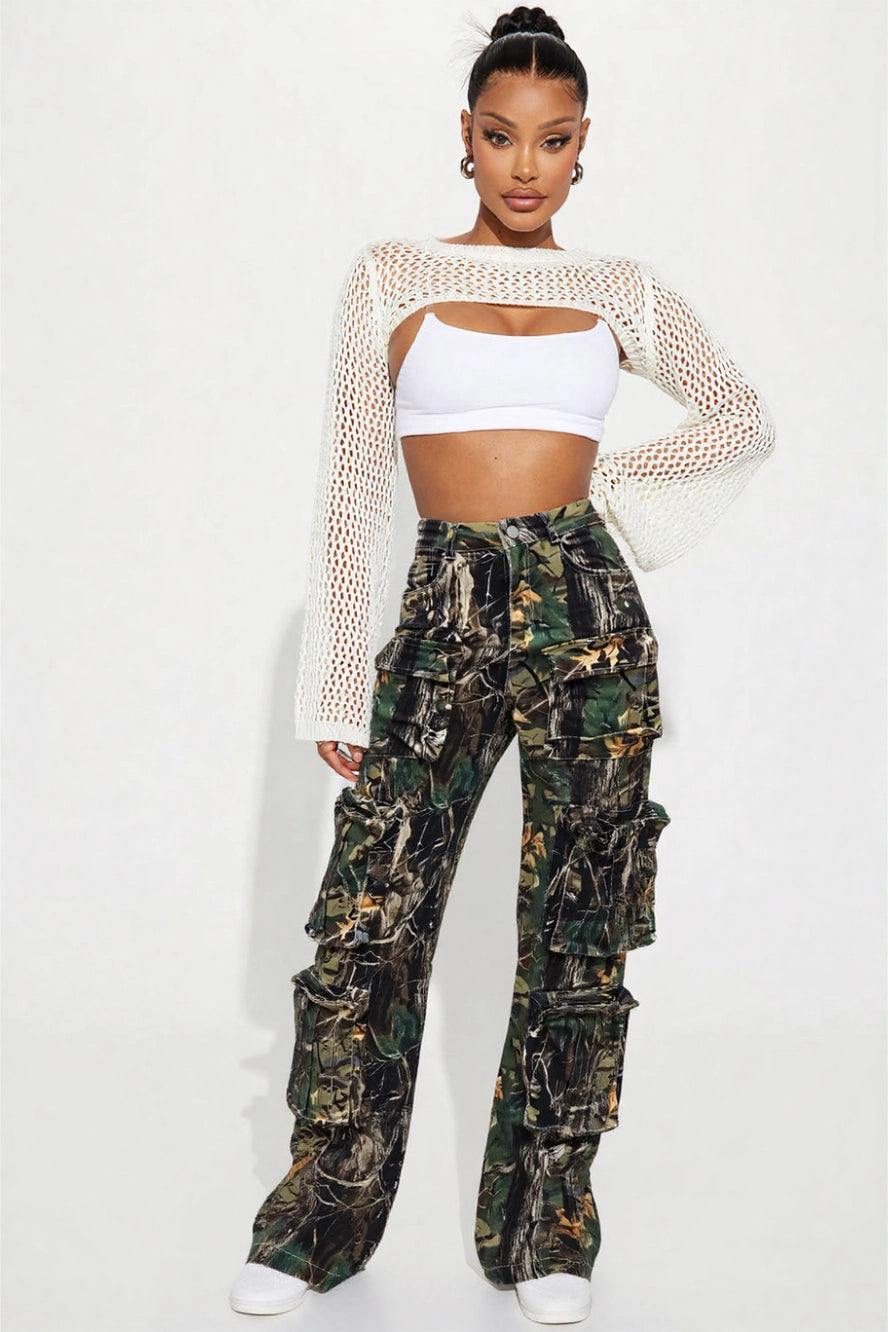 Camouflage Multi Pocket Utility Jeans