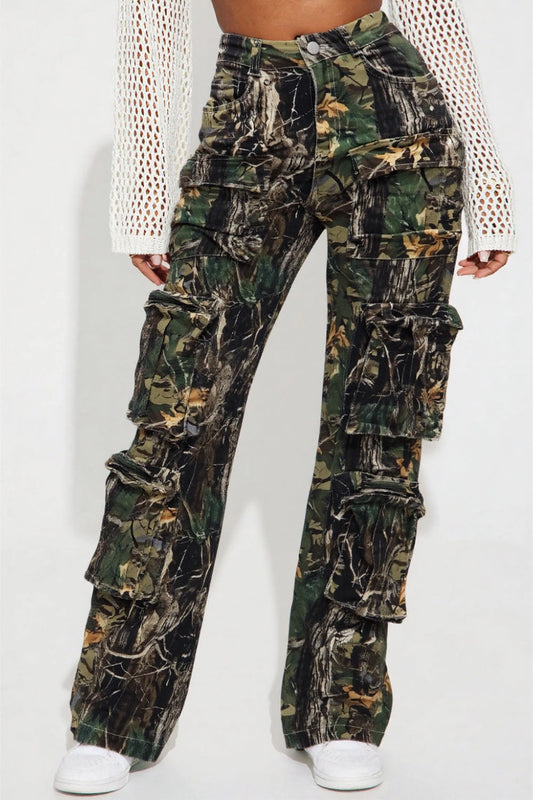 Camouflage Multi Pocket Utility Jeans