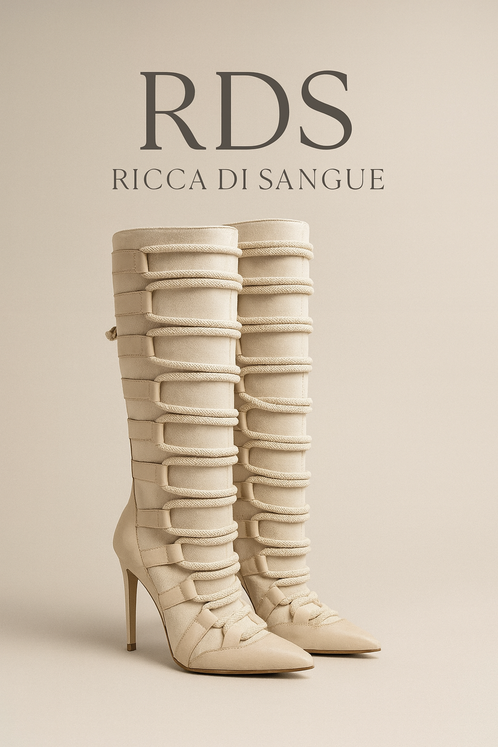 Women's Rope Lace up Sexy Leather Knee High Boots 2025 New in Stilettos Pointed Toe High Heels Party Luxury Designer Shoes