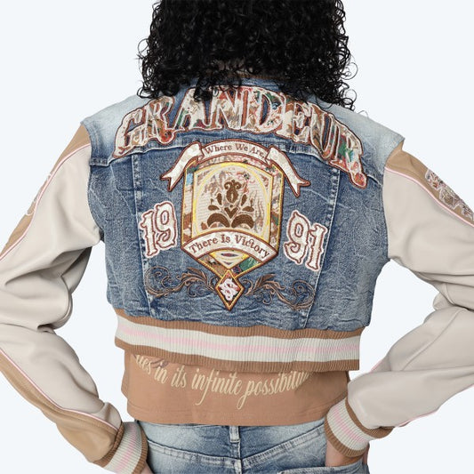 VARSITY DENIM EMBROIDERY SET